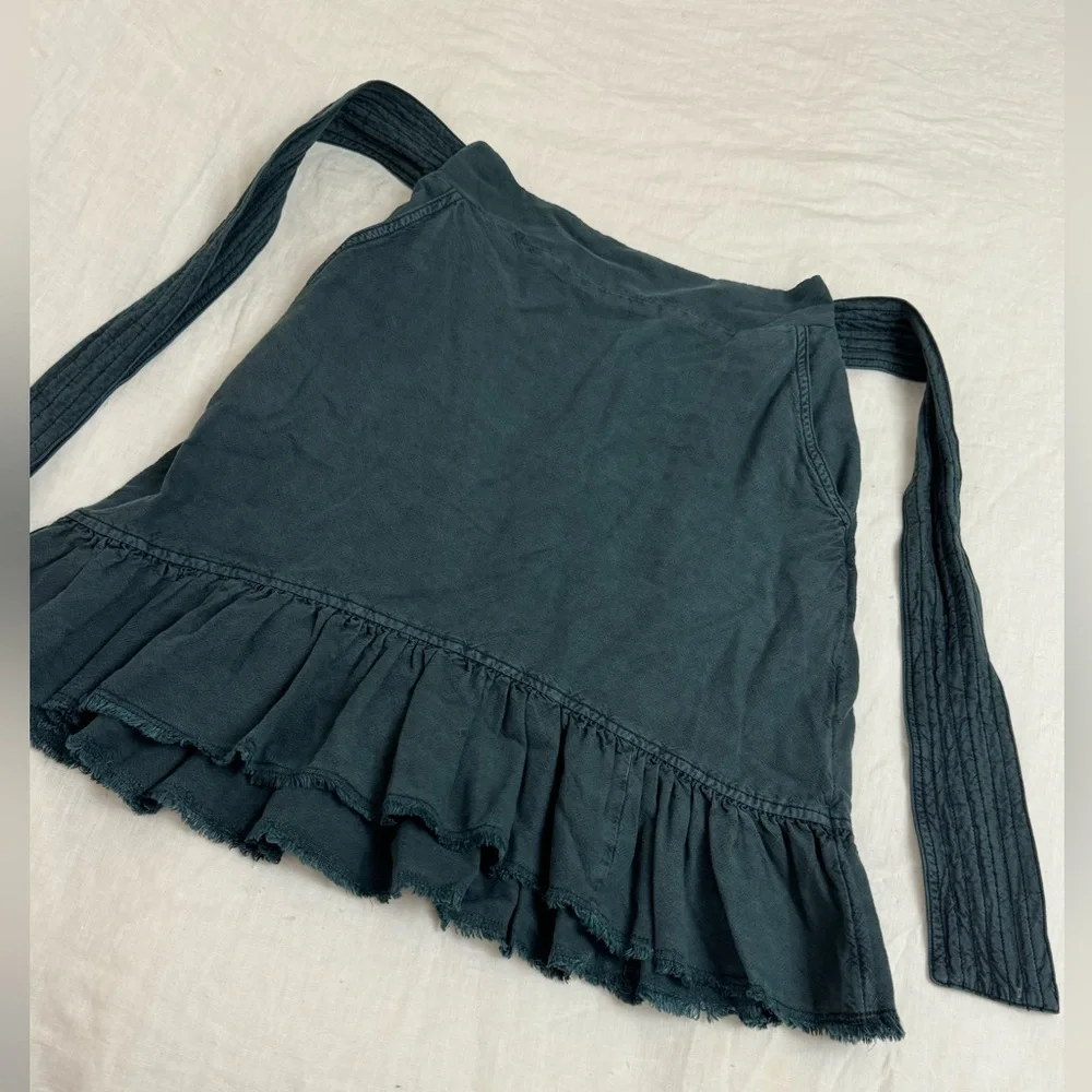 ANTHROPOLOGIE Pilcro Amora Ruffled Mini Skirt In Teal Blue Size XS Beach Coast - Picture 5 of 16